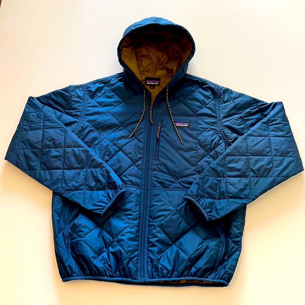 Patagonia diamond quilted bomber hooded Mens SZ L